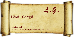 Löwi Gergő névjegykártya
