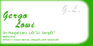 gergo lowi business card